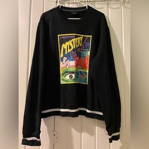Mystery Graphic Black Crewneck Sweatshirt